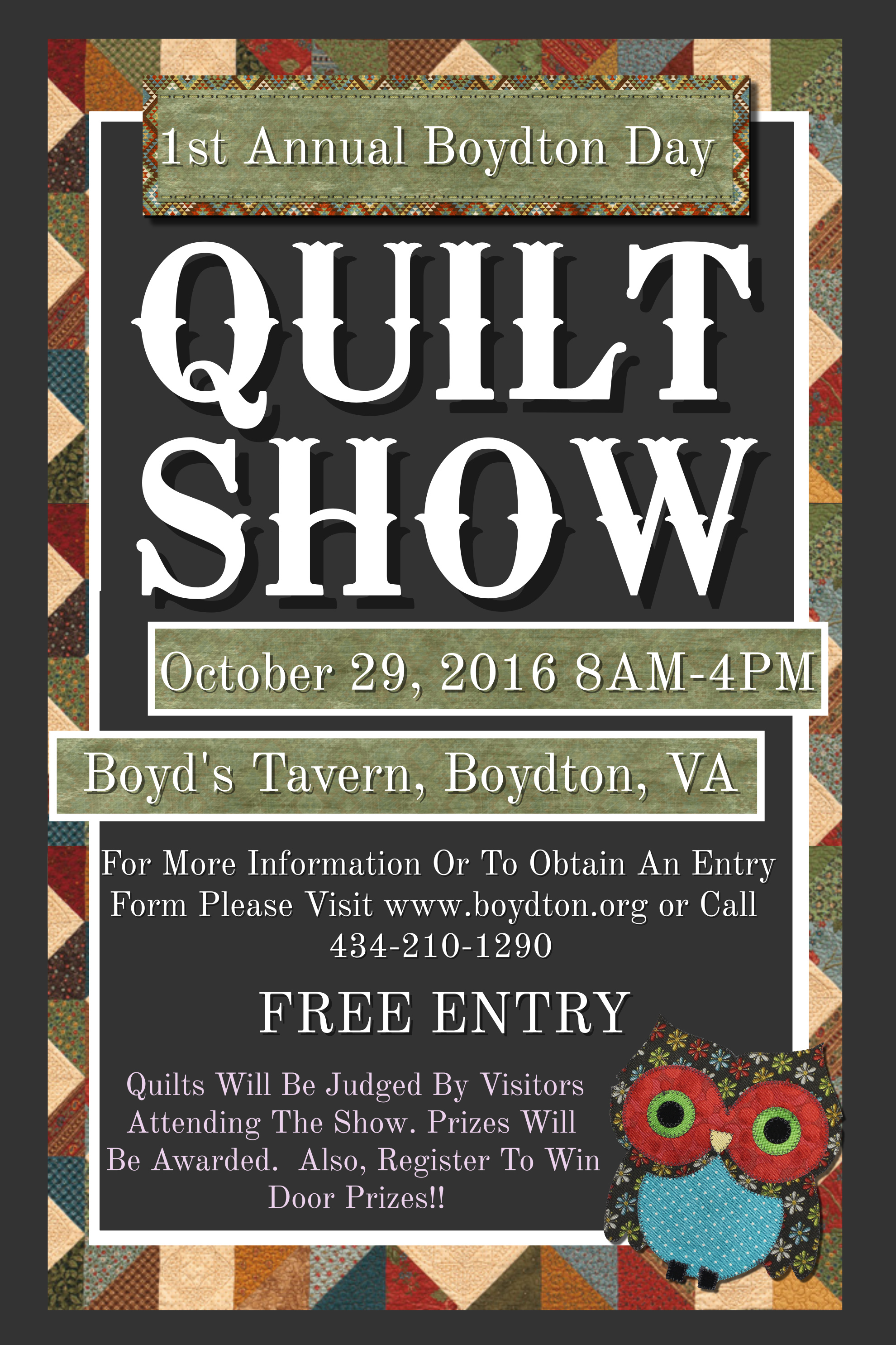 1st Annual Boydton Day Quilt Show  Town of Boydton Virginia